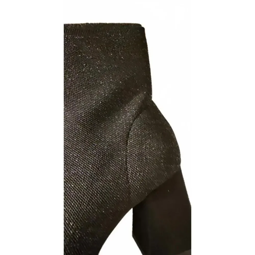 Mia Piana Ankle Boots 10421430 Size 7 NWT Black Pull On Block Heel Dressy Office